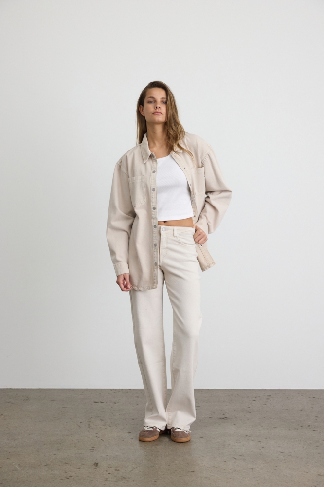 Noisy may beige dames jeans | Model