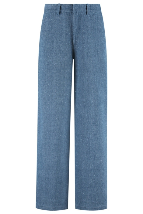 Studio Amaya blauwe dames broek | Vooraanzicht