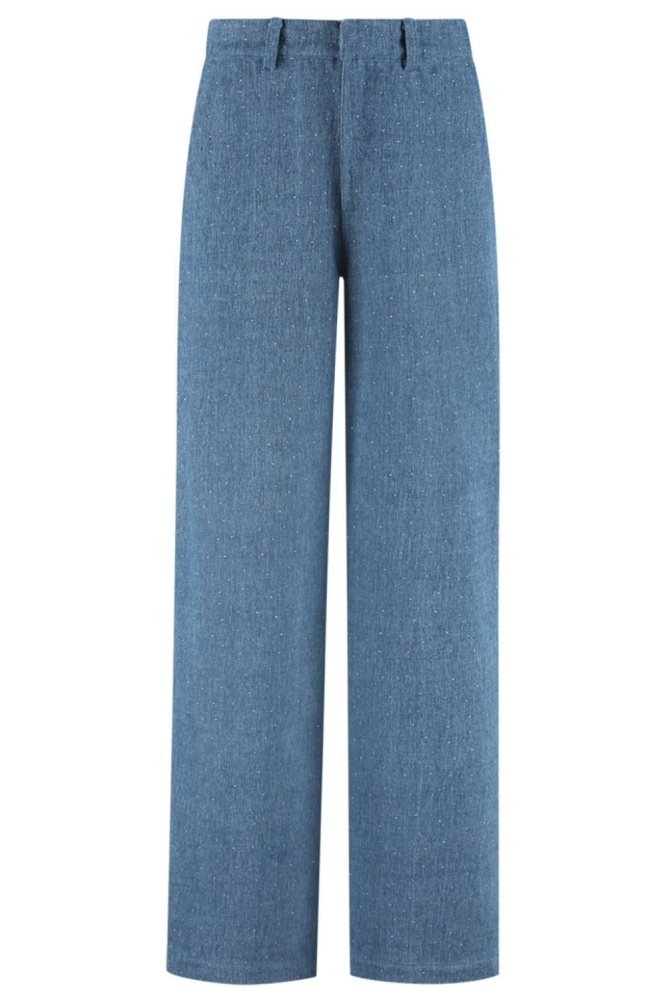 Studio Amaya blauwe dames broek | Vooraanzicht