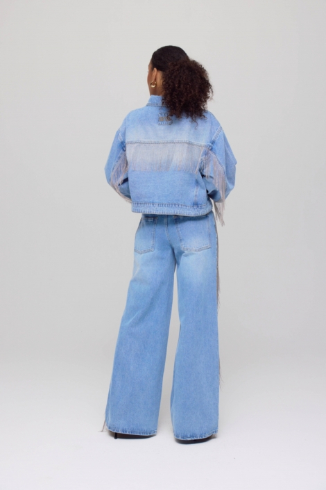 Harper & Yve blauwe dames jeans | Model achteraanzicht