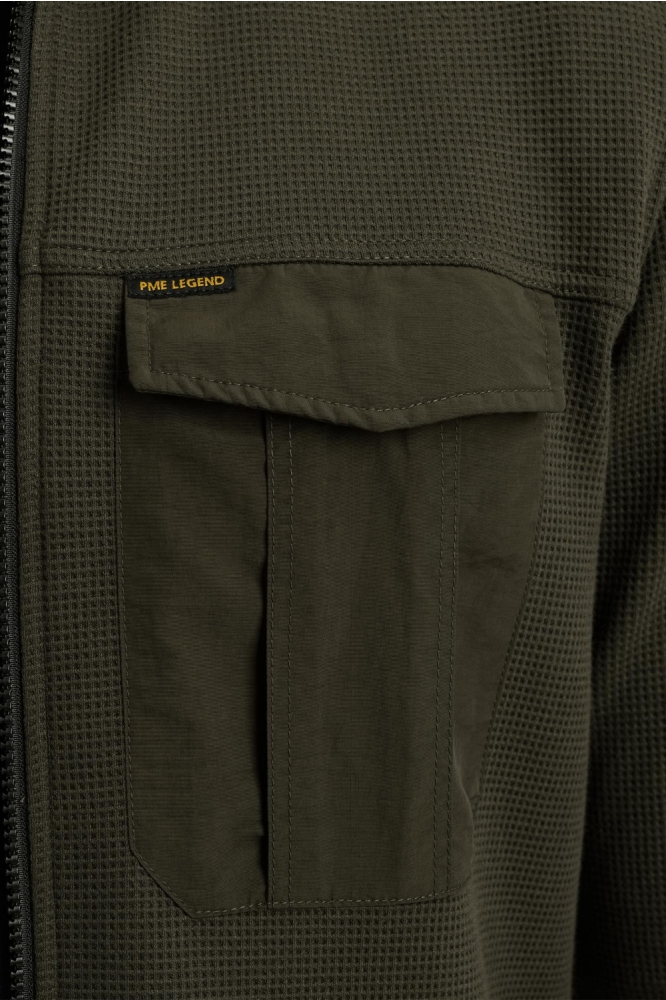 PME legend groene heren vest | Close up