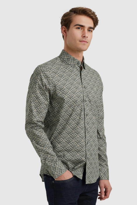 Vanguard groene heren overhemd | Model zijaanzicht