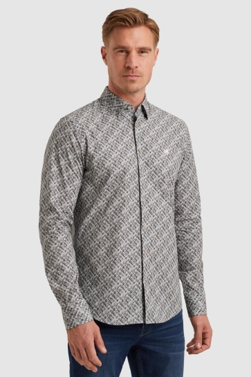 Vanguard long sleeve shirt print on fine po Grijs