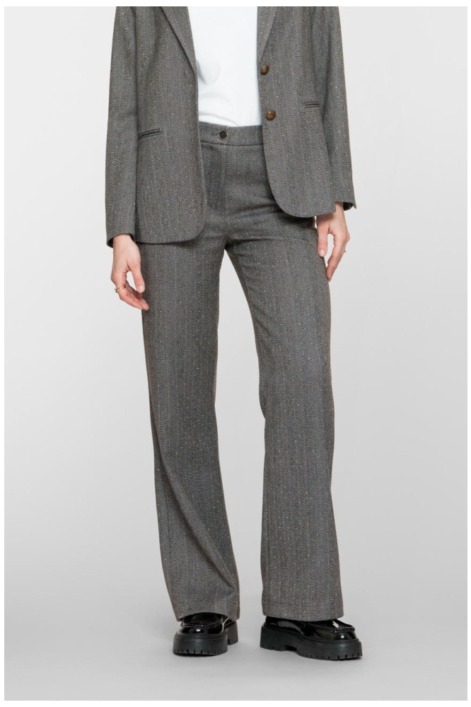 Geisha grijze dames broek | Model vooraanzicht