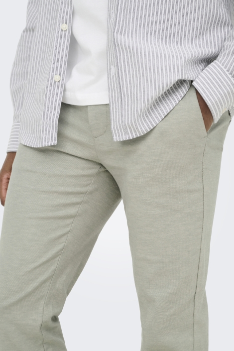 Only & Sons groene heren broek | Close up