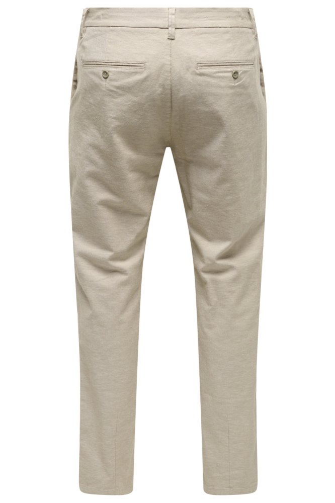 Only & Sons beige heren broek | Achteraanzicht