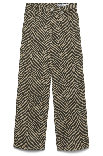 Vero Moda Jeans VMTESSA HR WIDE STRETCH AOP JEANS N 10330128 Silver Mink/ZEBRA