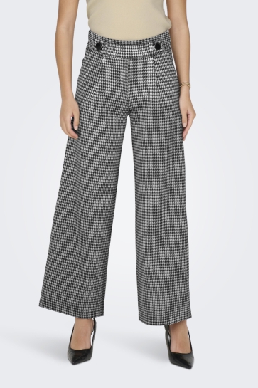 Jacqueline de Yong JDYGEGGO MIA LONG CHECK PANT JRS NO 15242797 CLOUD DANCER/BLACK