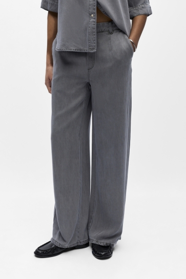 Object objframe lisa wide mw pant noos Grijs