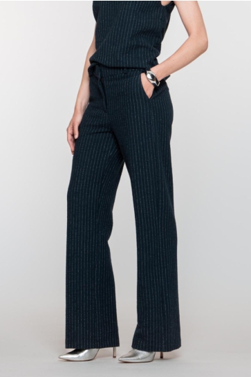 Geisha HIGH WAISTED PINSTRIPE PANTALON 51841 20 BLUE
