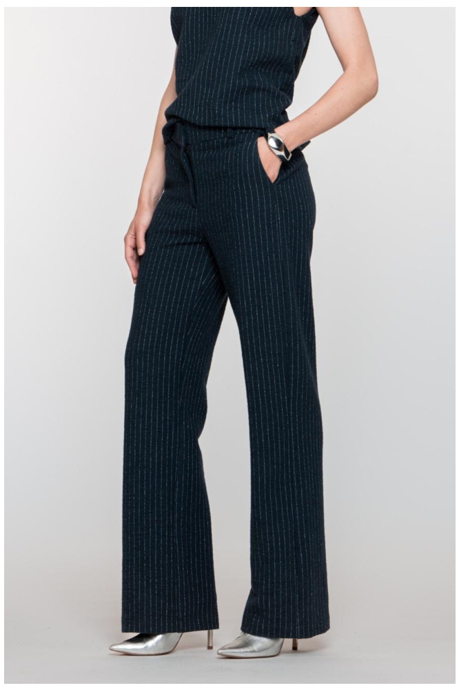 Geisha blauwe dames broek | Model vooraanzicht