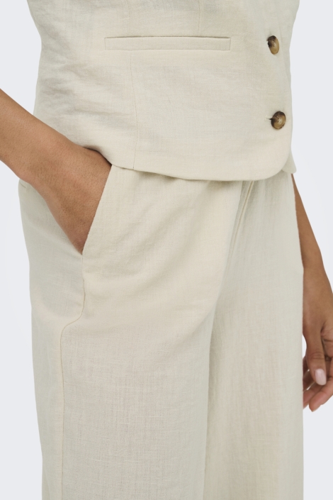 Jacqueline de Yong beige dames broek | Close up