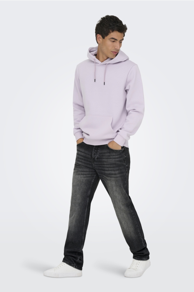 Only & Sons zwarte heren jeans | Model vooraanzicht