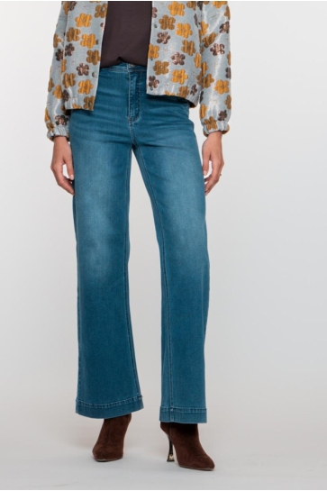 Geisha Jeans JEANS MET WIJDE PIJP 51803 10 STONE BLUE DENIM