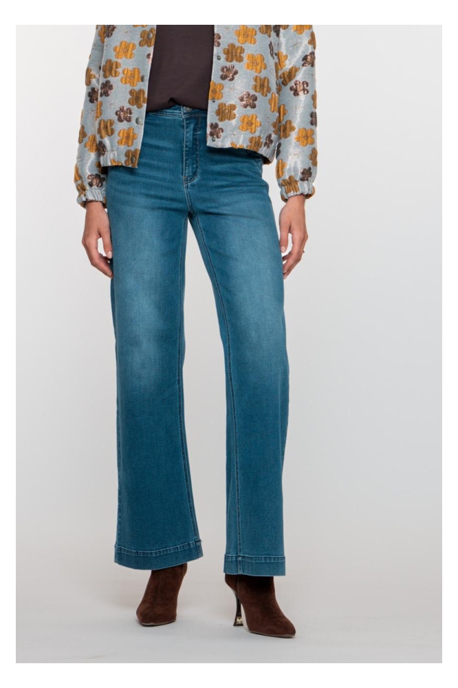 Geisha blauwe dames jeans | Model vooraanzicht