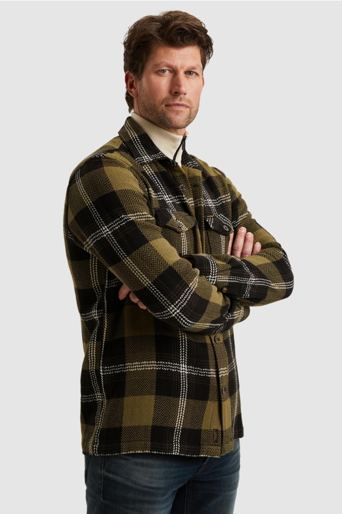 PME legend groene heren overhemd | Model zijaanzicht