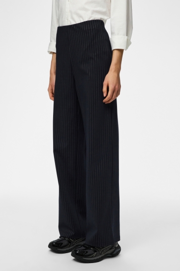 Pieces Broek PCBIA HW WIDE PANTS JRS NOOS BC 17163394 MARITIME BLUE/PINSTRIPES