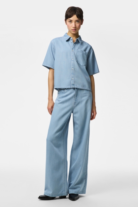 Pieces blauwe dames jeans | Model