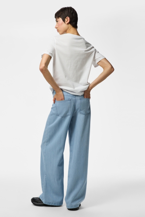 Pieces blauwe dames jeans | Model