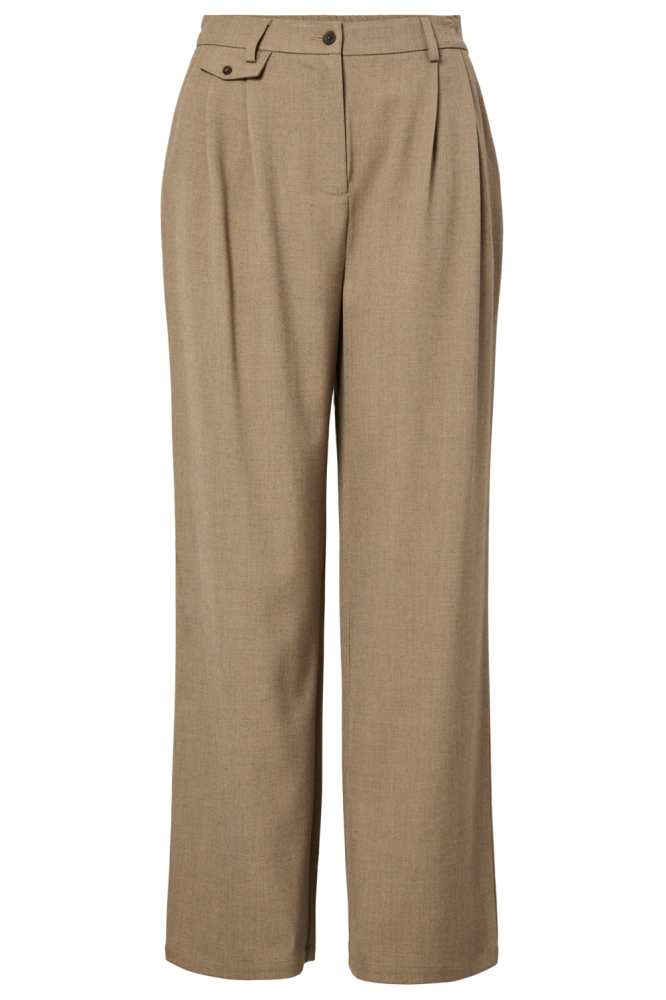 Pieces camel dames broek | Vooraanzicht
