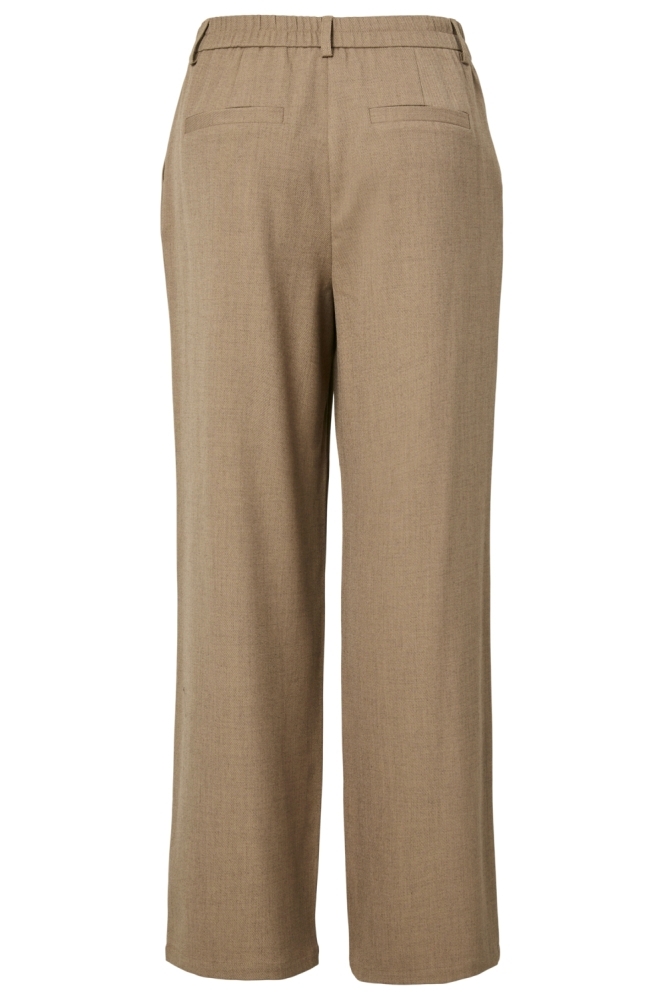 Pieces camel dames broek | Achteraanzicht