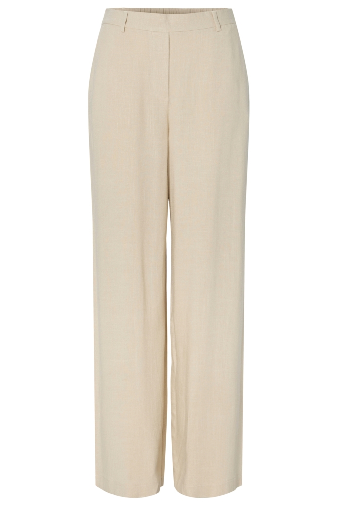 Pieces beige dames broek | Vooraanzicht