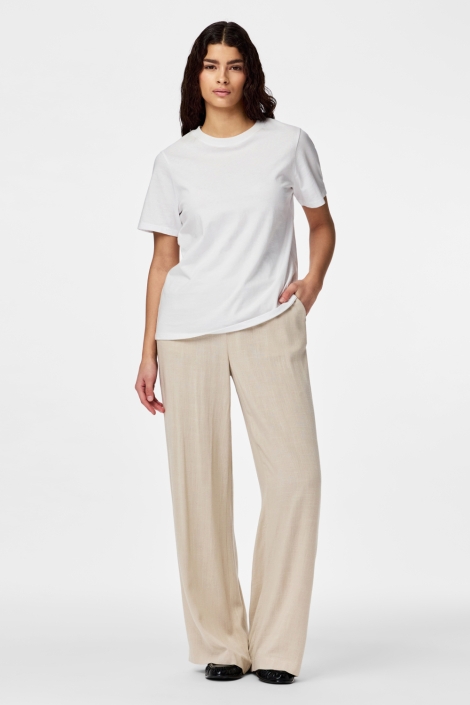 Pieces beige dames broek | Close up