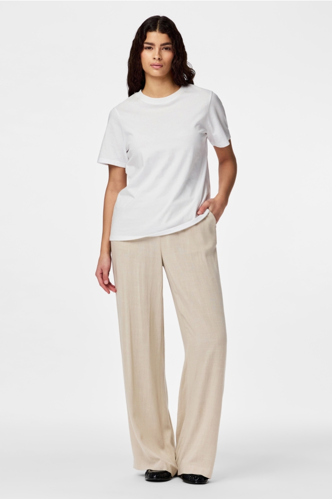 Pieces beige dames broek | Close up