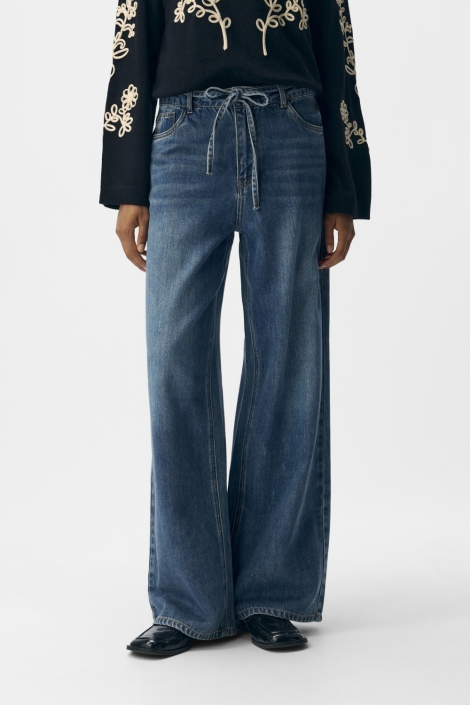 Object blauwe dames jeans | Model vooraanzicht