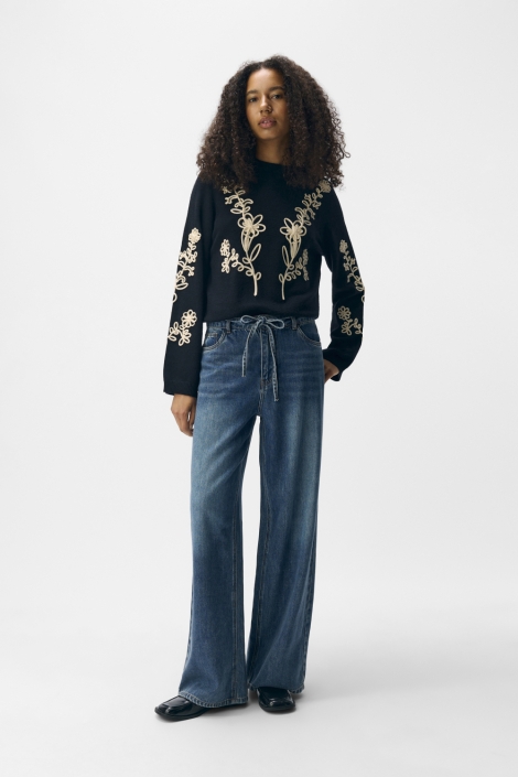 Object blauwe dames jeans | Model