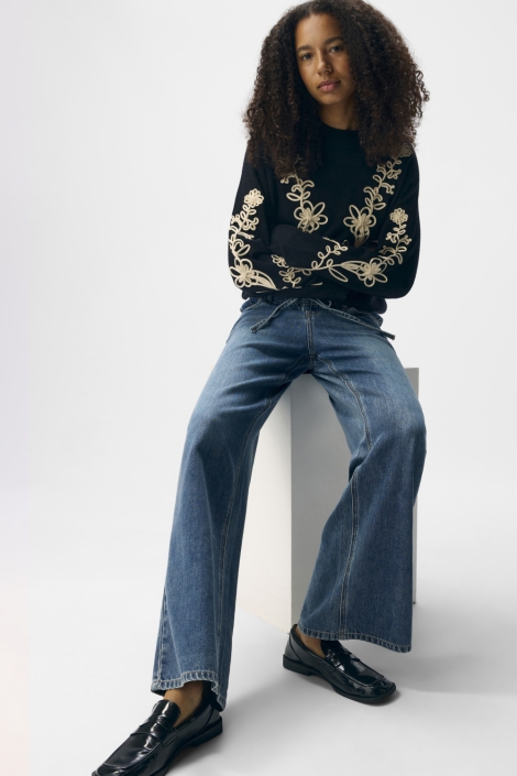 Object blauwe dames jeans | Model