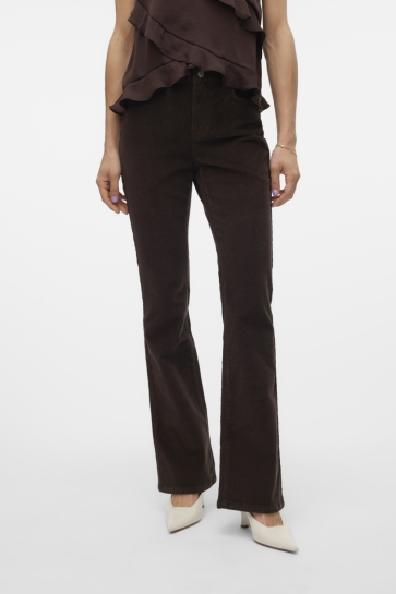 Vero Moda Jeans VMFLASH MR FLARED CORDUROY PANTS NO 10315346 CHOCOLATE TORTE