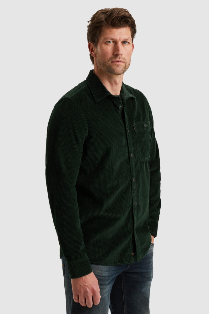 PME legend groene heren overhemd | Model zijaanzicht