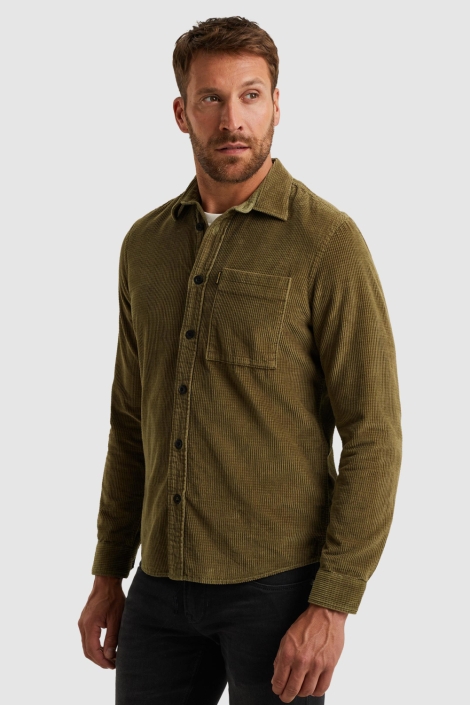 PME legend groene heren overhemd | Model zijaanzicht