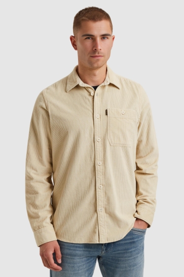 PME legend long sleeve shirt dobby cord Beige