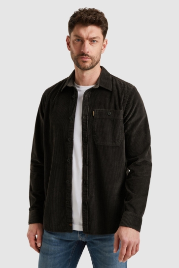PME legend long sleeve shirt dobby cord Grijs