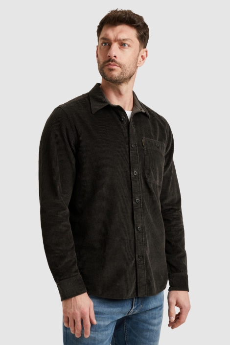 PME legend grijze heren overhemd | Model zijaanzicht