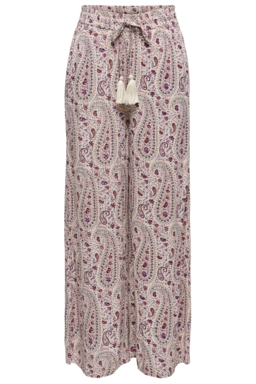 Jacqueline de Yong Broek JDYGABY LIFE MW WIDE PANT WVN 15370077 CLOUD DANCER/34-02-26 BIG PAISLEY