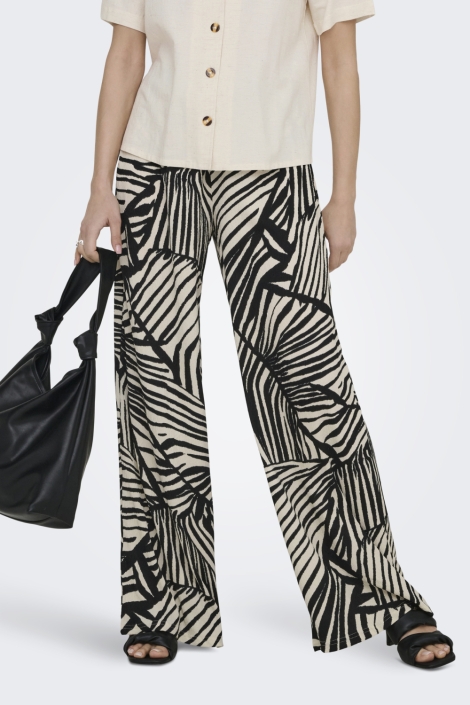 Jacqueline de Yong beige dames broek | Model vooraanzicht