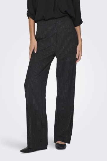 Jacqueline de Yong Broek JDYMARY GEGGO ONE LUREX PANT JRS 15342729 Black/SILVER PINSTRIPE
