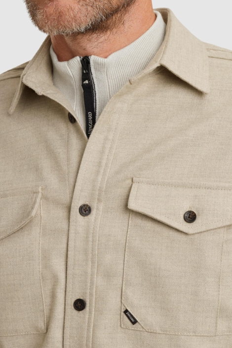 Vanguard beige heren overhemd | Close up