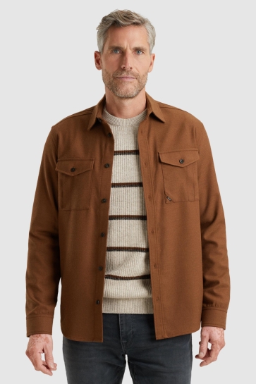 Vanguard long sleeve shirt brushed melange Camel