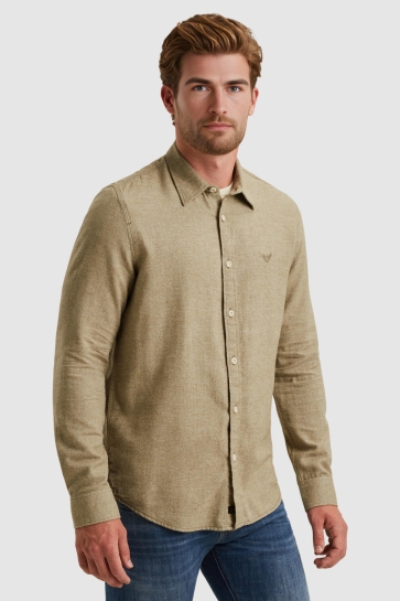 PME legend long sleeve shirt yarndyed grindle Groen