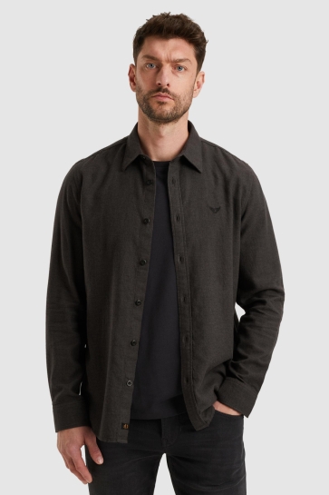 PME legend long sleeve shirt yarndyed grindle Grijs