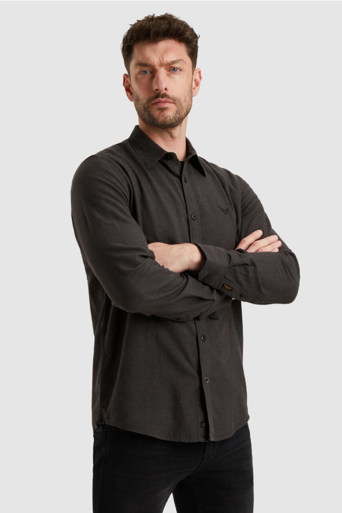 PME legend grijze heren overhemd | Model zijaanzicht