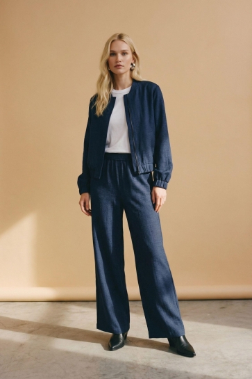 Vero Moda Broek VMMELANEY LS STRAIGH PANT TLR EXP 10349807 NAVY BLAZER