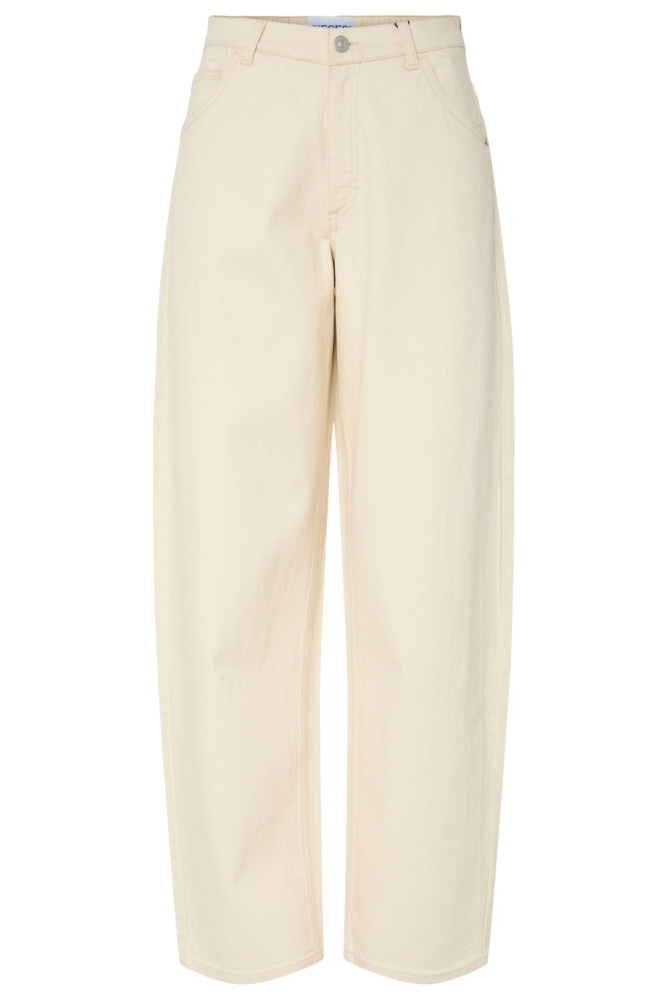 Pieces ecru dames jeans | Vooraanzicht