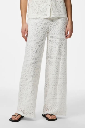 Pieces Broek PCBONNIE HW PANTS JRS 17164294 CLOUD DANCER