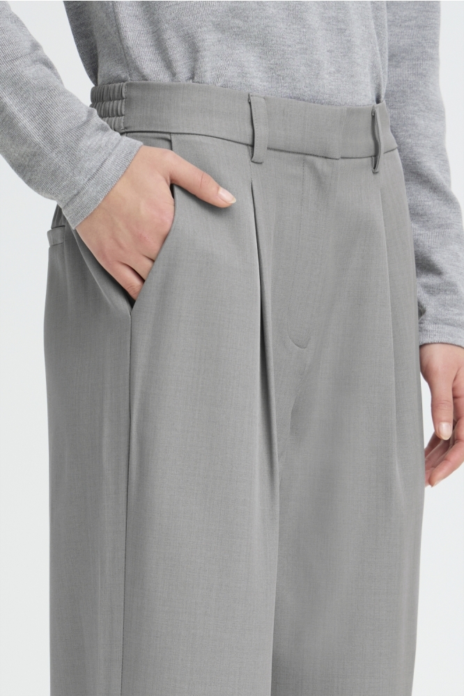 Ichi grijze dames broek | Close up