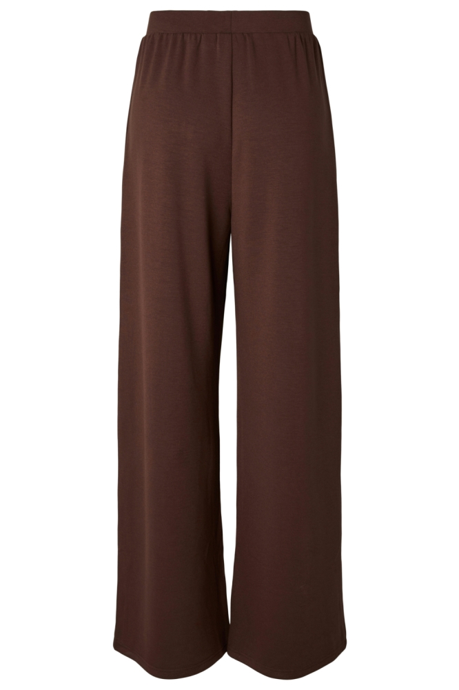 Pieces bruine dames broek | Achteraanzicht